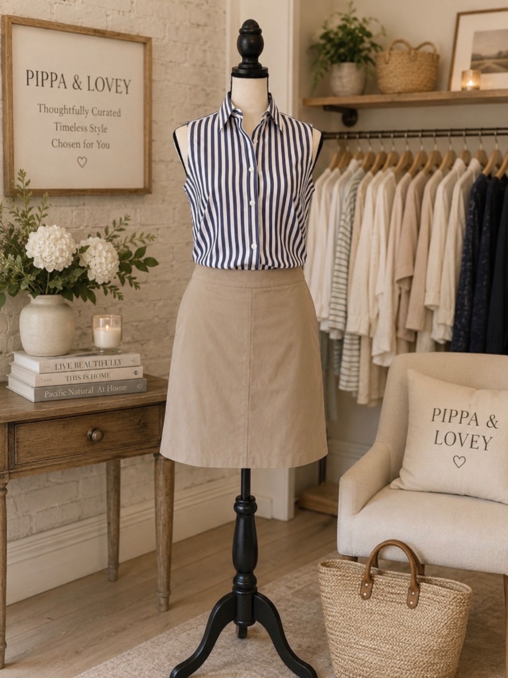 J. Jill Tan Neutral Skirt Classic A Line Stretch Size 4